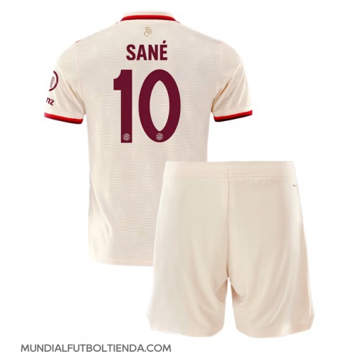 Camiseta Bayern Munich Leroy Sane #10 Tercera Equipación Replica 2024-25 para niños mangas cortas (+ Pantalones cortos)